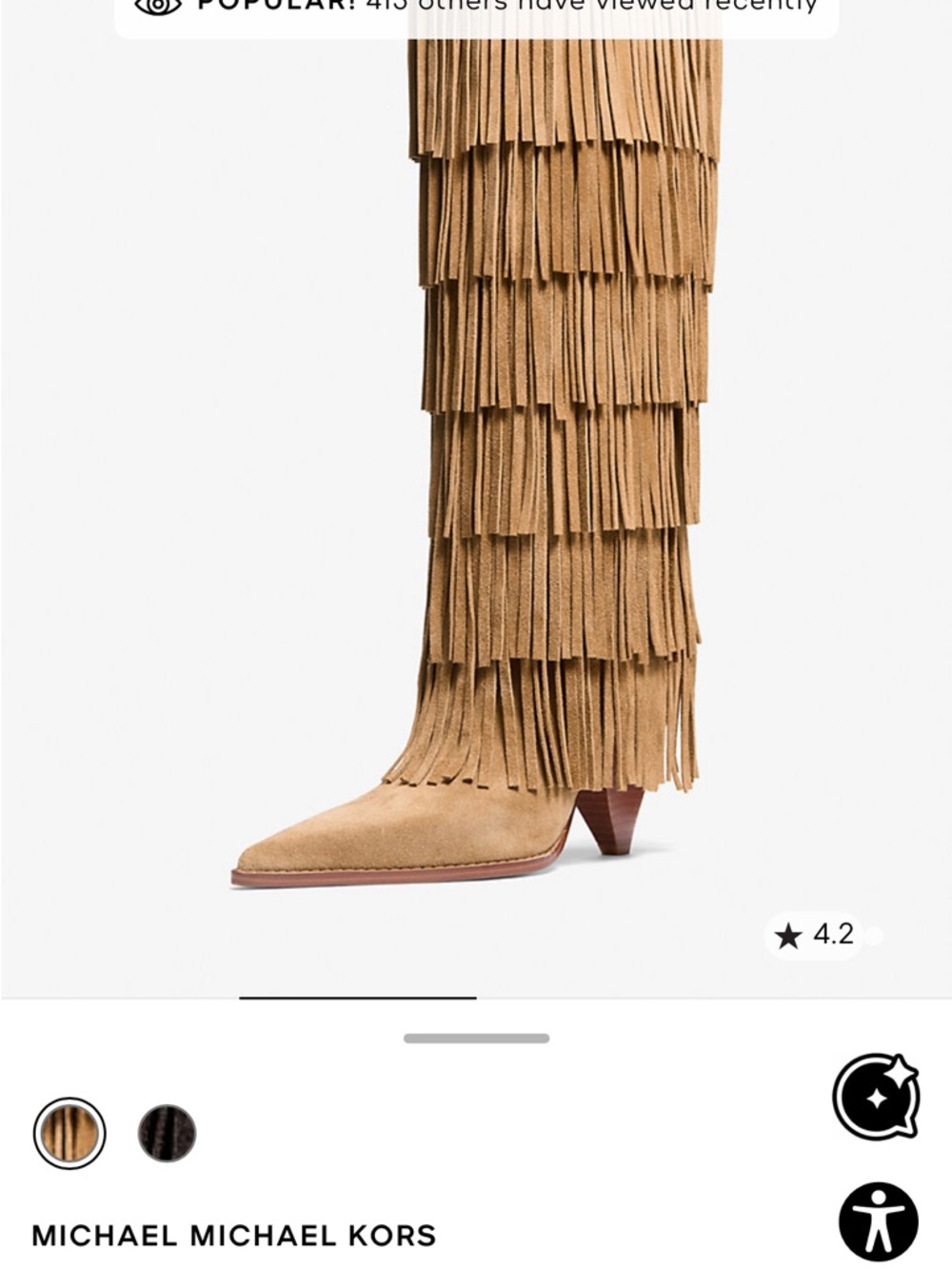 🤎 MICHAEL Michael Kors Jayla Fringed Suede Tall Boot - NWT